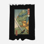 Blue Kame Ninja-none polyester shower curtain-vp021