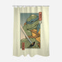 Blue Kame Ninja-none polyester shower curtain-vp021