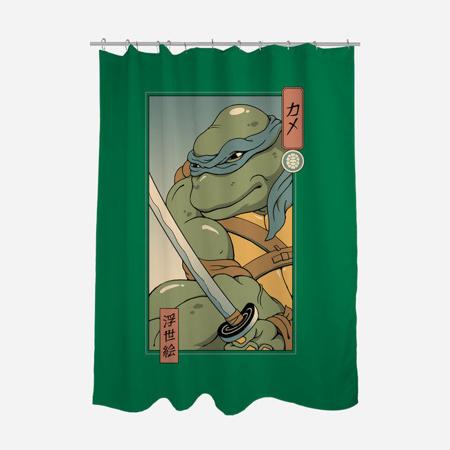 Blue Kame Ninja-none polyester shower curtain-vp021