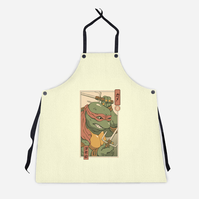 Red Kame Ninja-unisex kitchen apron-vp021