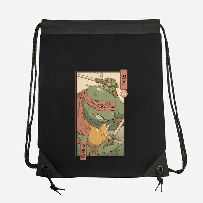 Red Kame Ninja-none drawstring bag-vp021