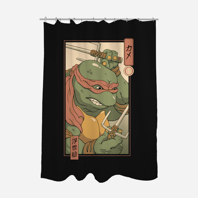Red Kame Ninja-none polyester shower curtain-vp021