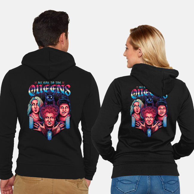Queens of Halloween-unisex zip-up sweatshirt-glitchygorilla