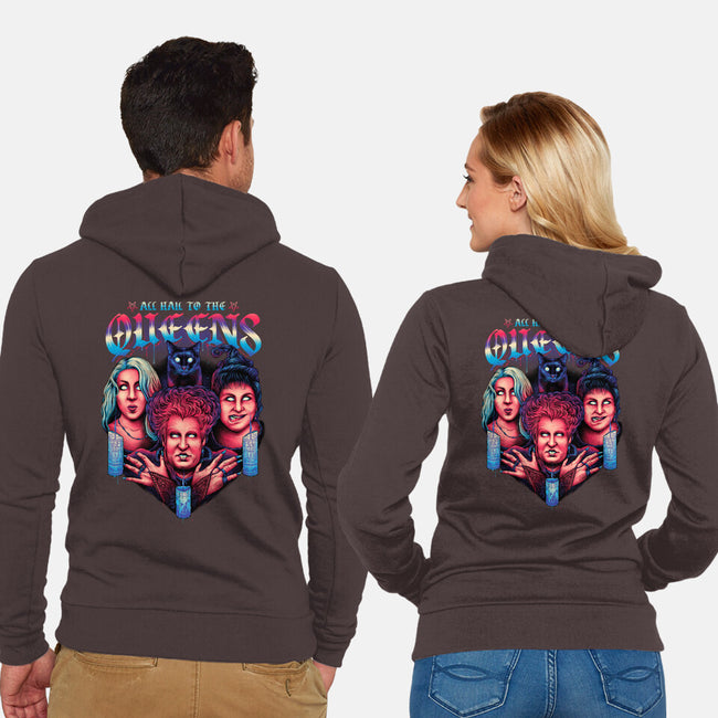 Queens of Halloween-unisex zip-up sweatshirt-glitchygorilla