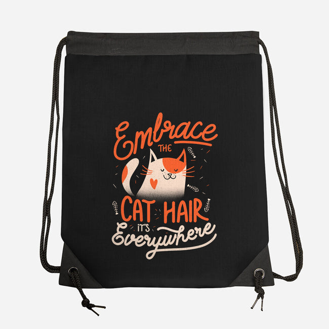 Embrace The Cat Hair-none drawstring bag-eduely
