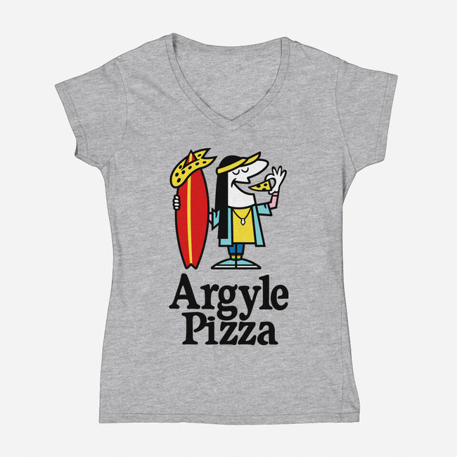 Argyle Pizza-womens v-neck tee-demonigote