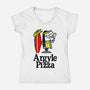 Argyle Pizza-womens v-neck tee-demonigote