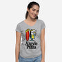Argyle Pizza-womens v-neck tee-demonigote