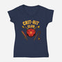 Critical Hit Club-womens v-neck tee-pigboom