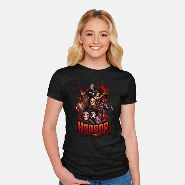 Horror Legends-womens fitted tee-Conjura Geek