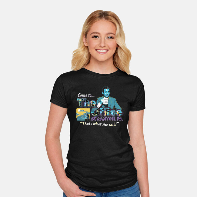 Come To The Office-womens fitted tee-goodidearyan