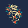 Flowered Dinosaur Fossil-womens v-neck tee-NemiMakeit
