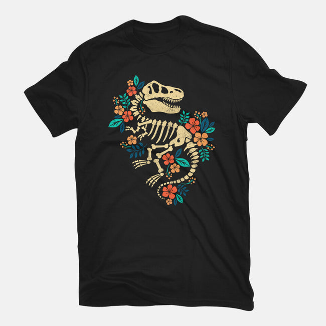 Flowered Dinosaur Fossil-unisex basic tee-NemiMakeit
