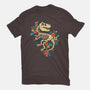 Flowered Dinosaur Fossil-womens basic tee-NemiMakeit