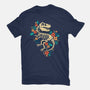 Flowered Dinosaur Fossil-womens basic tee-NemiMakeit