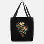 Flowered Dinosaur Fossil-none basic tote bag-NemiMakeit