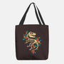 Flowered Dinosaur Fossil-none basic tote bag-NemiMakeit