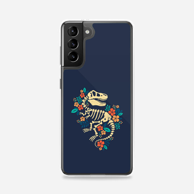 Flowered Dinosaur Fossil-samsung snap phone case-NemiMakeit