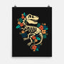 Flowered Dinosaur Fossil-none matte poster-NemiMakeit