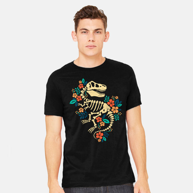 Flowered Dinosaur Fossil-mens heavyweight tee-NemiMakeit