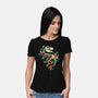 Flowered Dinosaur Fossil-womens basic tee-NemiMakeit