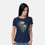 Flowered Dinosaur Fossil-womens basic tee-NemiMakeit