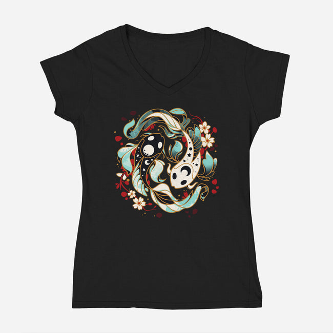 Aquatic Harmony-womens v-neck tee-Snouleaf