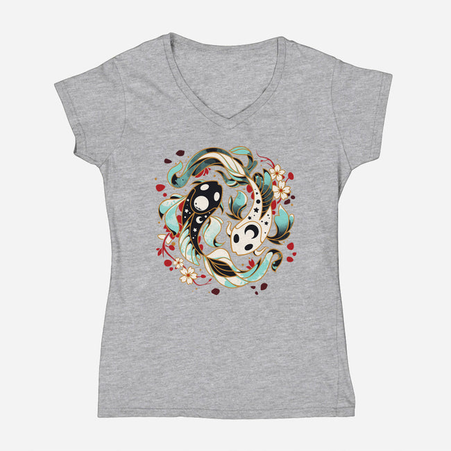 Aquatic Harmony-womens v-neck tee-Snouleaf