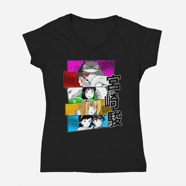 Japan Classics-womens v-neck tee-meca artwork