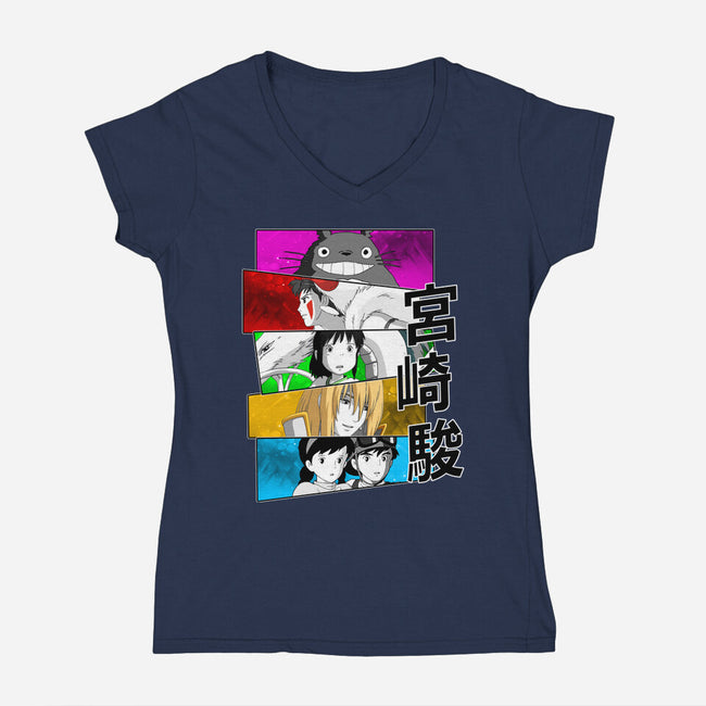 Japan Classics-womens v-neck tee-meca artwork