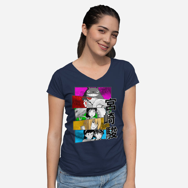 Japan Classics-womens v-neck tee-meca artwork