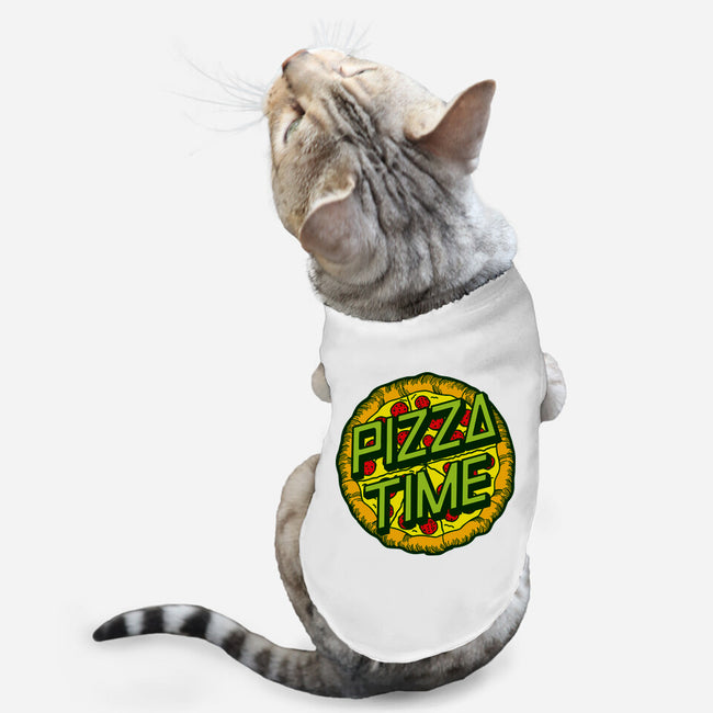 Cowabunga! It's Pizza Time!-cat basic pet tank-dalethesk8er