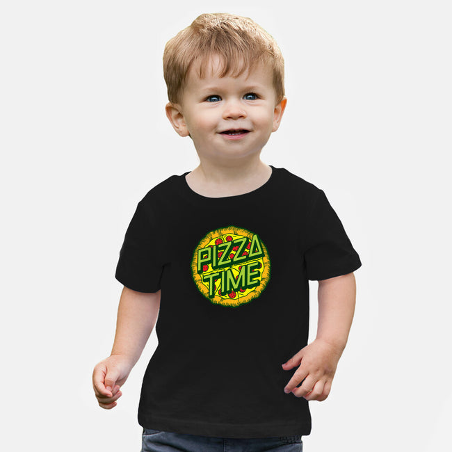 Cowabunga! It's Pizza Time!-baby basic tee-dalethesk8er