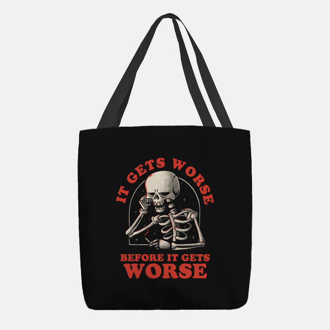 It Gets Worse-none basic tote bag-eduely