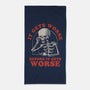 It Gets Worse-none beach towel-eduely