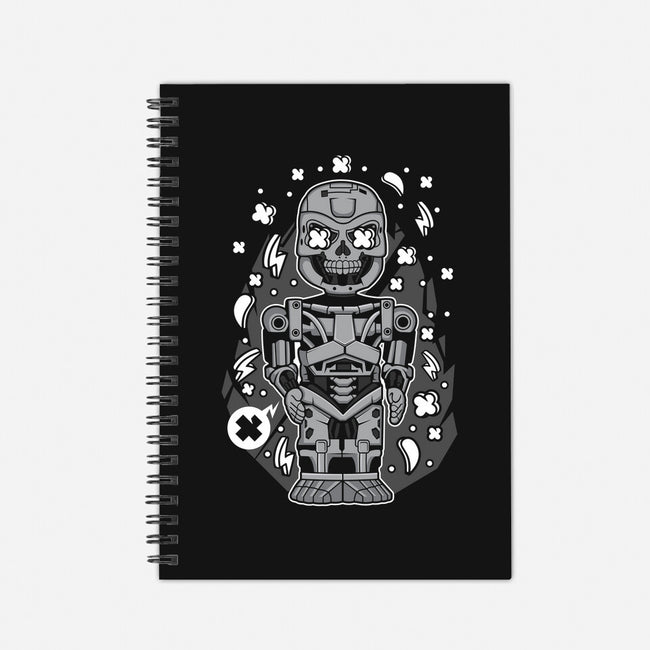 Terminator T 800 Cartoon-none dot grid notebook-ElMattew