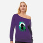 Cosmic Little Spy-womens off shoulder sweatshirt-fanfreak1
