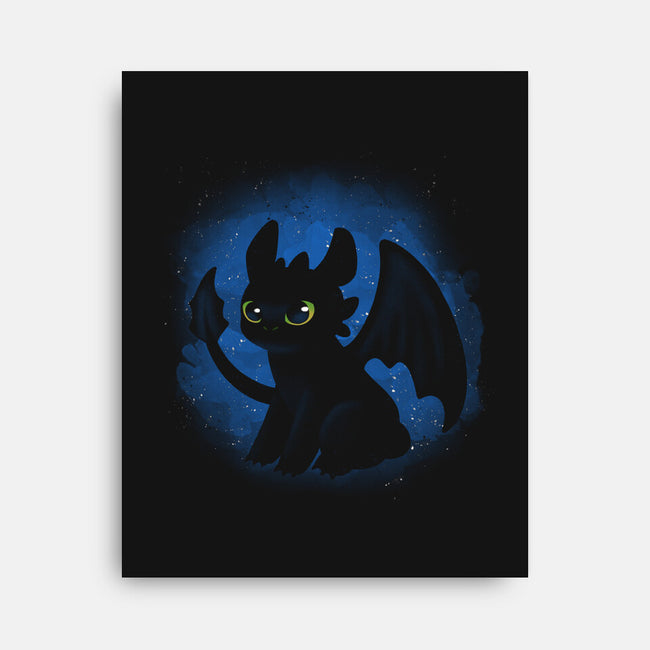 Night Fury-none stretched canvas-Digital Magician