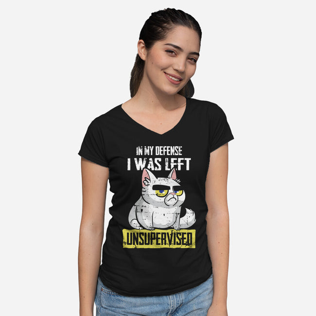 Unsupervised-womens v-neck tee-turborat14