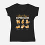 Good Boy Expressions-womens v-neck tee-eduely