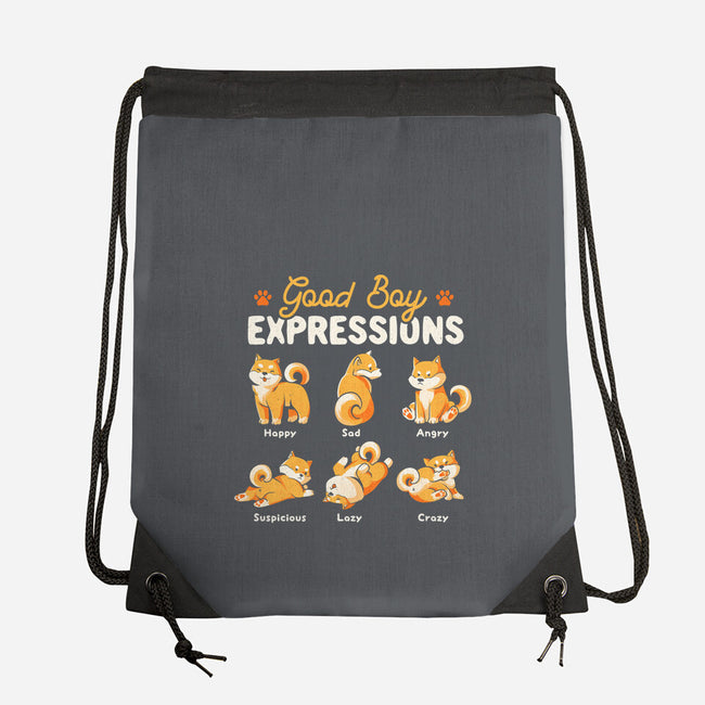 Good Boy Expressions-none drawstring bag-eduely