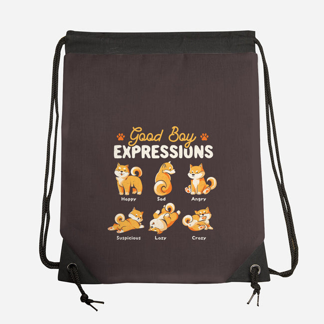Good Boy Expressions-none drawstring bag-eduely