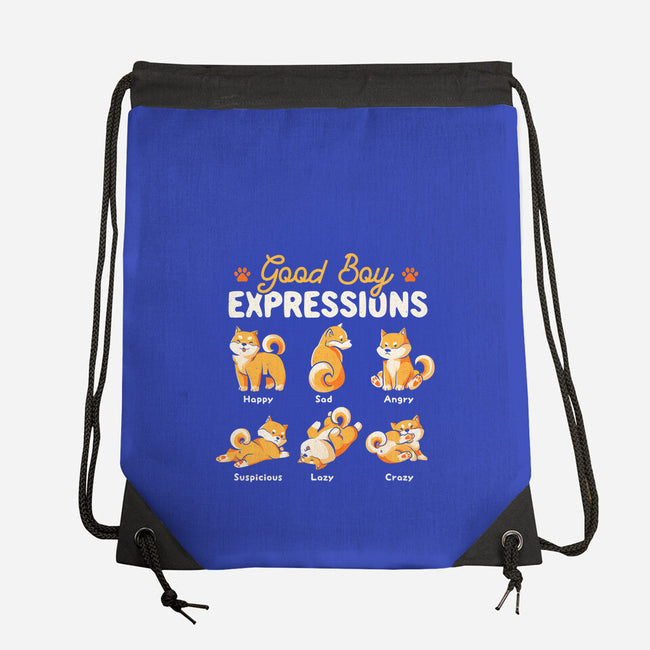 Good Boy Expressions-none drawstring bag-eduely