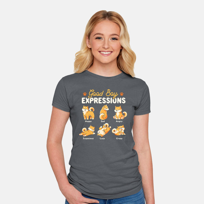 Good Boy Expressions-womens fitted tee-eduely