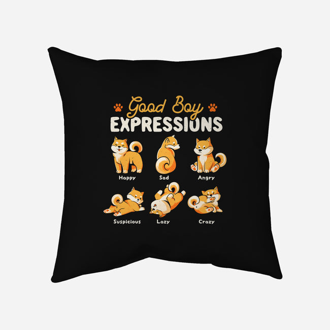 Good Boy Expressions-none removable cover w insert throw pillow-eduely