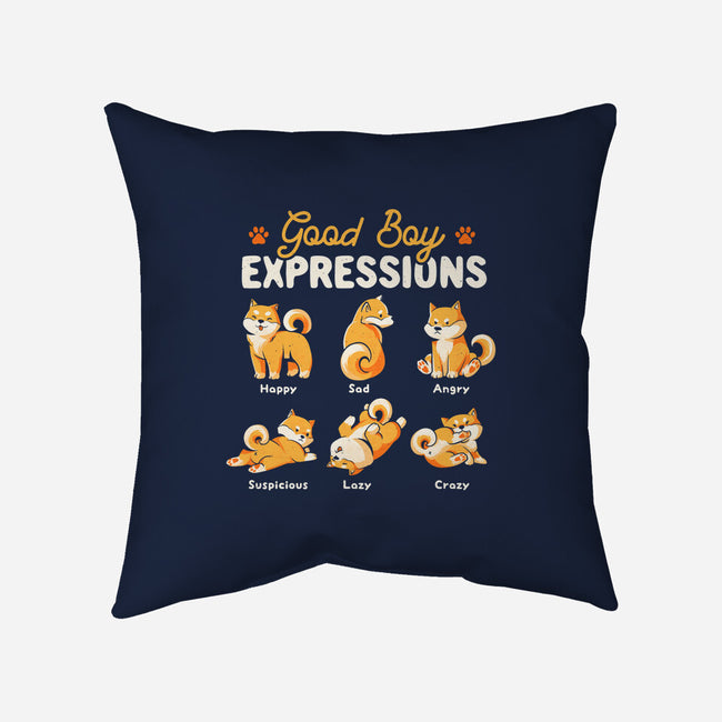 Good Boy Expressions-none removable cover w insert throw pillow-eduely