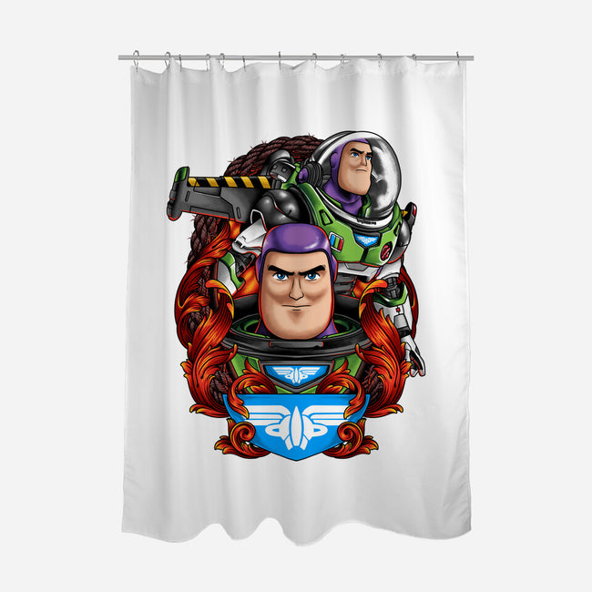 Space Ranger-none polyester shower curtain-Badbone Collections