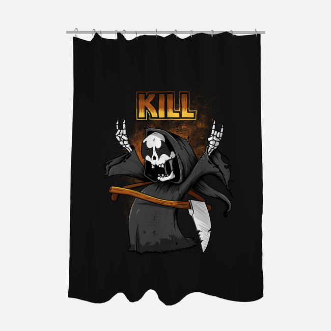 Kiss And Death-none polyester shower curtain-ducfrench