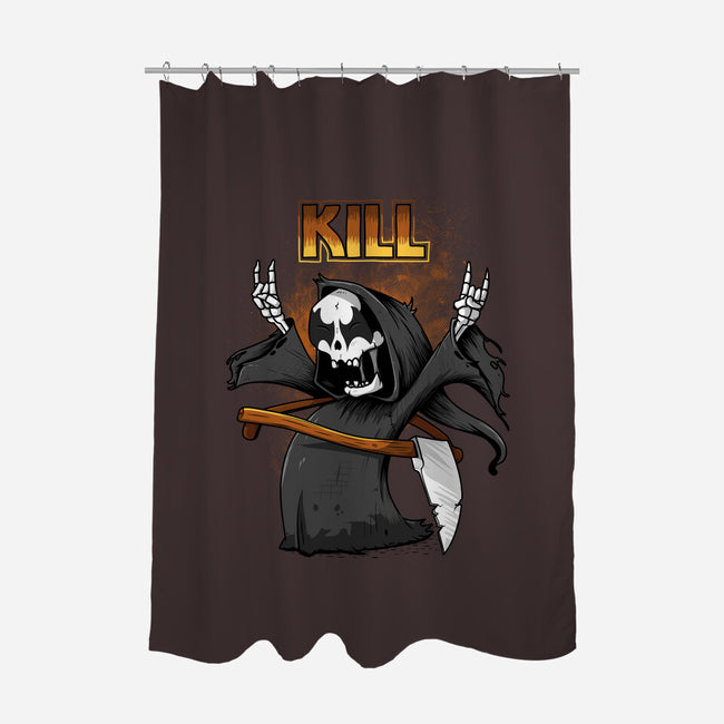 Kiss And Death-none polyester shower curtain-ducfrench