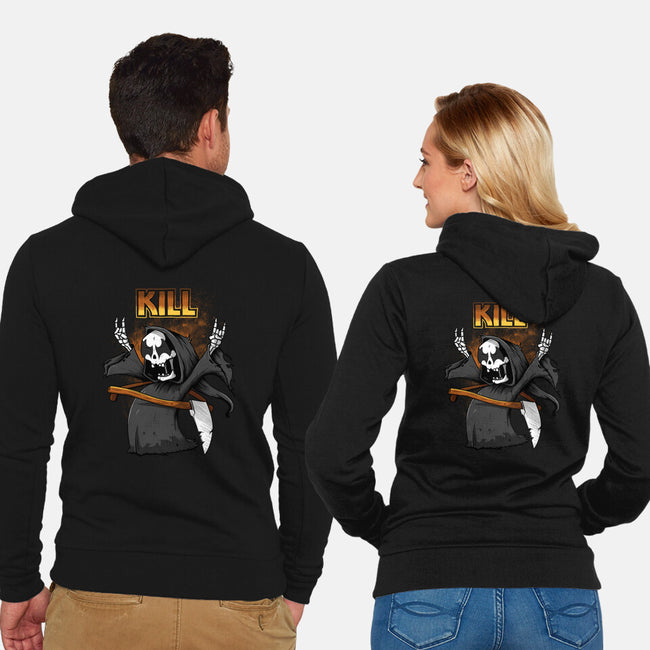 Kiss And Death-unisex zip-up sweatshirt-ducfrench